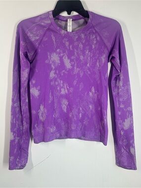Lululemon Swiftly Tech 2.0 Long Sleeve Purple Floral Running Top Size 4
